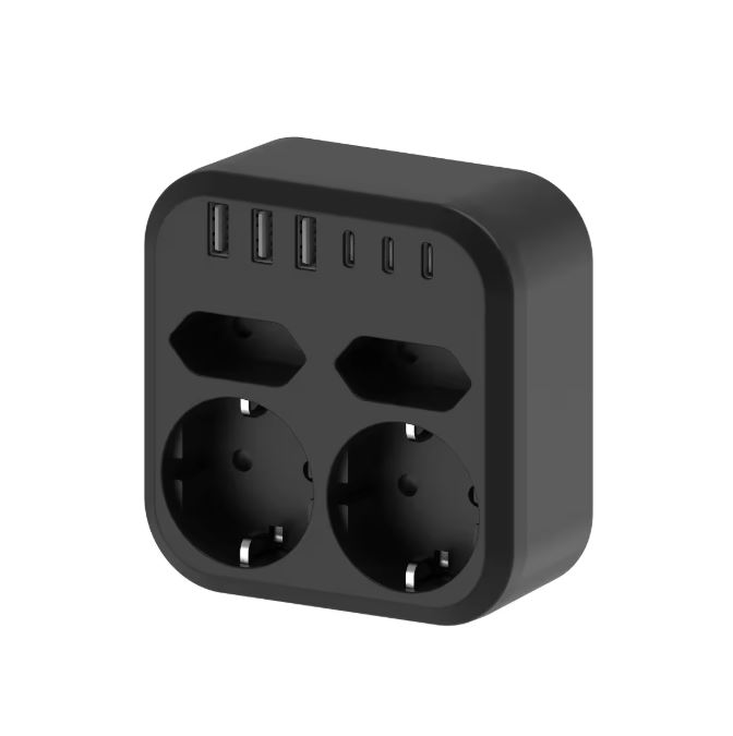 Versteckte Kamera Elektroverteiler 3 USC 3 USB Typ C Versteckte Kamera Steckerleiste 3 USB 3 USB Type C