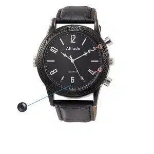 Uhr mit Kamera Lederarmband + Nachtsicht + 32GB Speicher