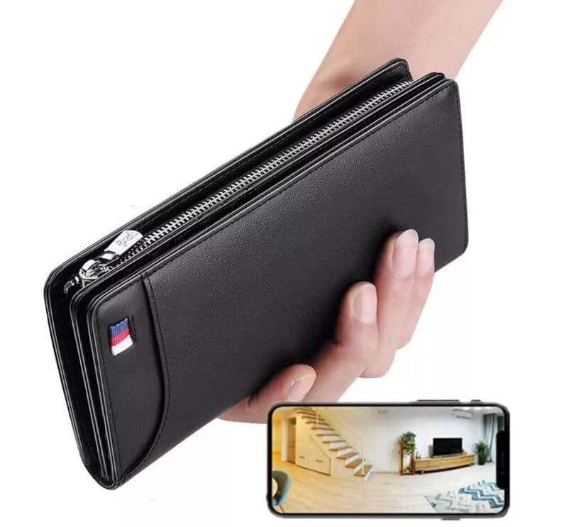 Ledergeldbörse mit versteckter Kamera Ledergeldbörse mit versteckter Kamera